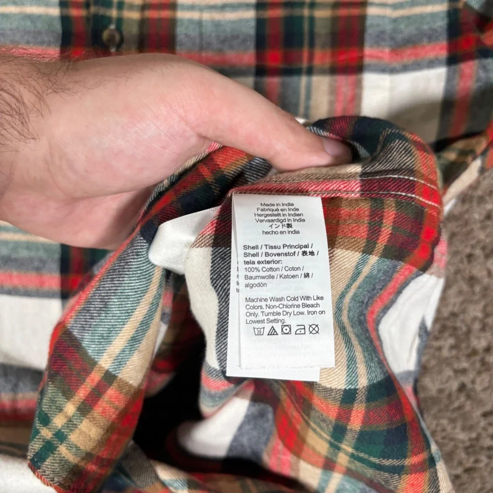J. Crew Flannel Shirt Plaid Button Up Long Sleeve Casual‎ Menswear Medium
